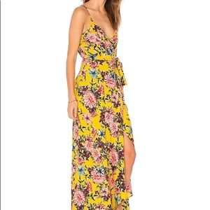 NWT Chrysanthemum Wrap Dress in Mustard & Pink SzM